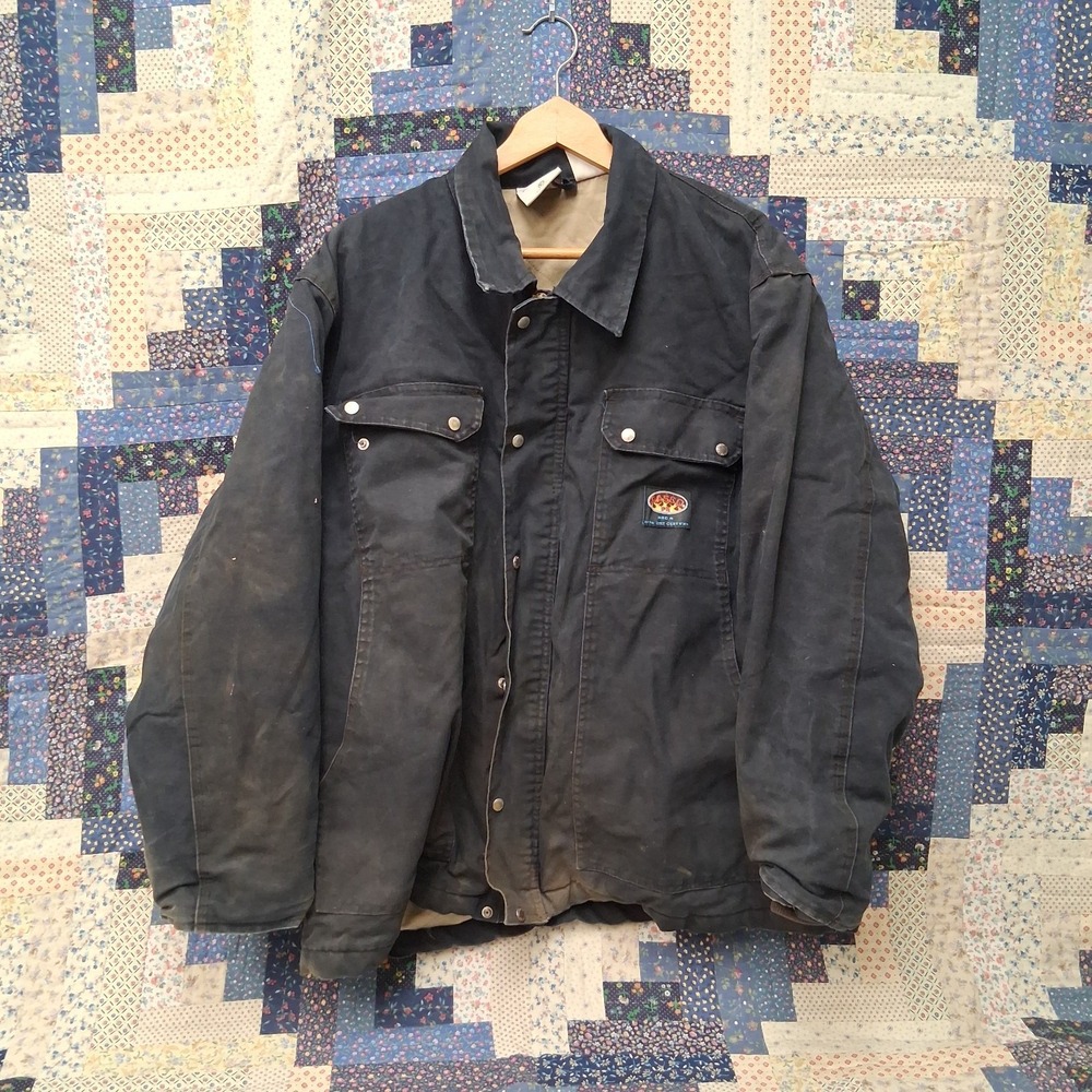 Rasco FR Heavy Duck Canvas Work Coat Jacket XL Regular Black Flame Resistant